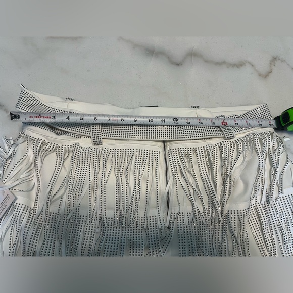 COWBOY KILLER CRYSTAL FRINGE MINI SKORT IN WHITE - Picture 8 of 12